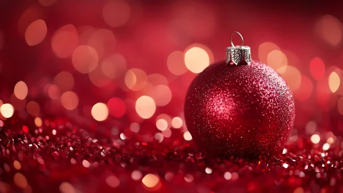 Crimson bauble quietly steals the spotlight in bokeh dusk