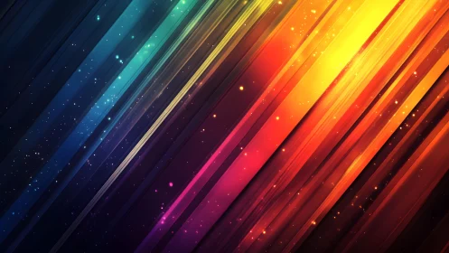 Vibrant diagonal light streaks in colorful abstract digital art.
