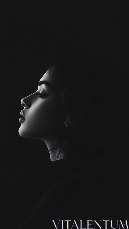 Soft profile in shadow celebrates quiet strength and grace