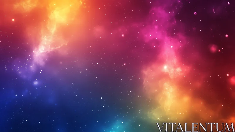 Digital nebula gradient field with chromatic star scatter.