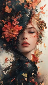 Dreaming in autumn petals and whispers of dark wings.