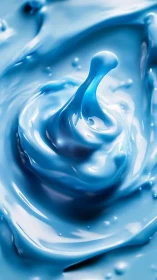 Gentle blue liquid splash rising in a soft swirling pool.
