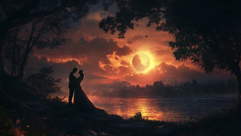 Romantic Silhouettes Framed by Twilight Glow.