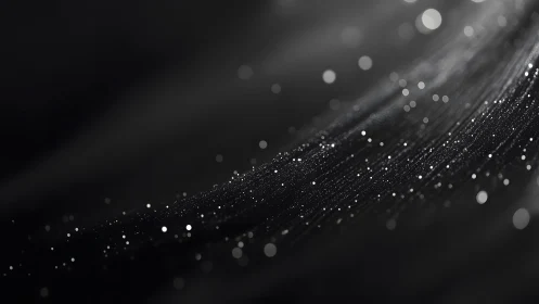 Abstract black and white bokeh light trail digital art background.