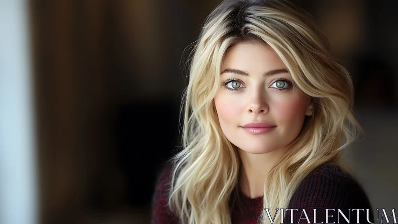 Soft gaze and golden hair in a gentle, glowing portrait.