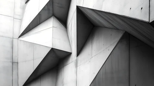 Sharp concrete geometry carves a stark urban abstraction
