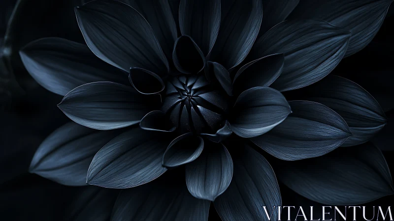 Monochromatic Dahlia in Ethereal Blue Tones.