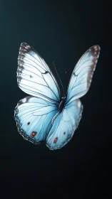 High-contrast macro study of blue butterfly wing morphology.