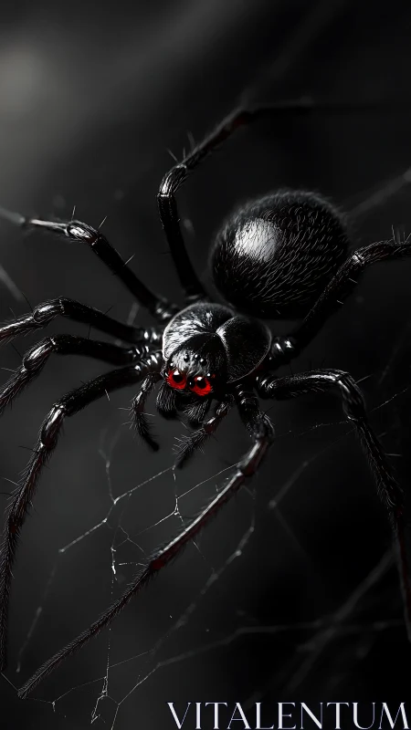 Midnight spider plots quietly across silver-threaded web