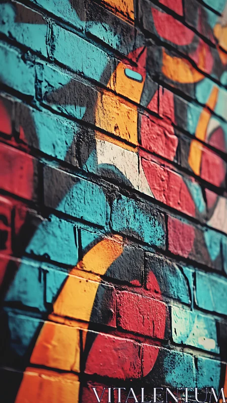 Colorful street mural brings playful energy to a brick wall