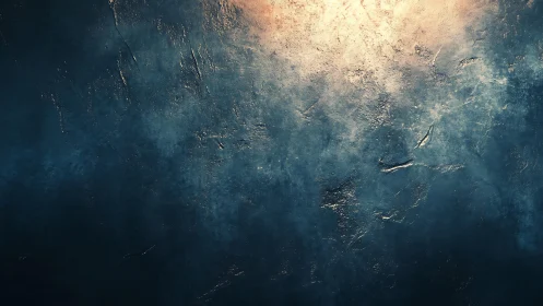 Abstract grunge textured wall with golden light effect.