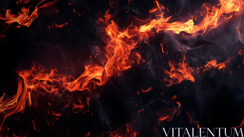 Fiery Flames Dance Across Dark Depths