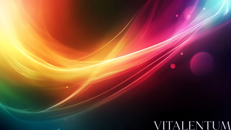 Spectral lightwave arcs over gradient void in digital space.