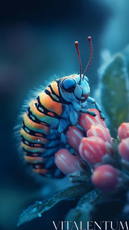 Bioluminescent caterpillar macro reveals iridescent exoskeleton