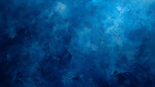 Deep Blue Abstract Texture Painting with Rich Brush Strokes.