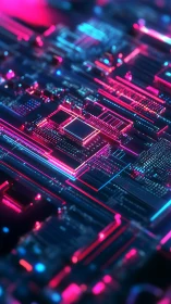 Neon data rivers glide across a midnight cyber circuitscape