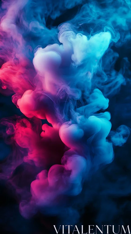 Bilateral magenta and cyan ink diffusion plumes in turbulent motion