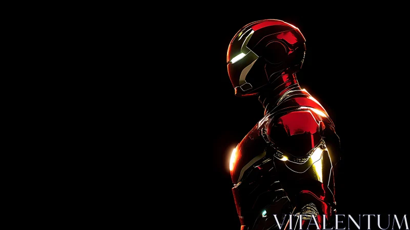 Chrome-clad sentinel burns through the void with molten light