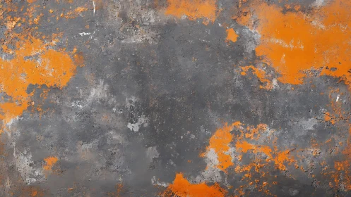 Abstract industrial surface with orange and gray weathered texture.