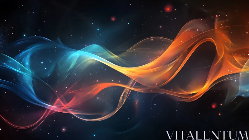 Cosmic light waves twist across deep stellar void.