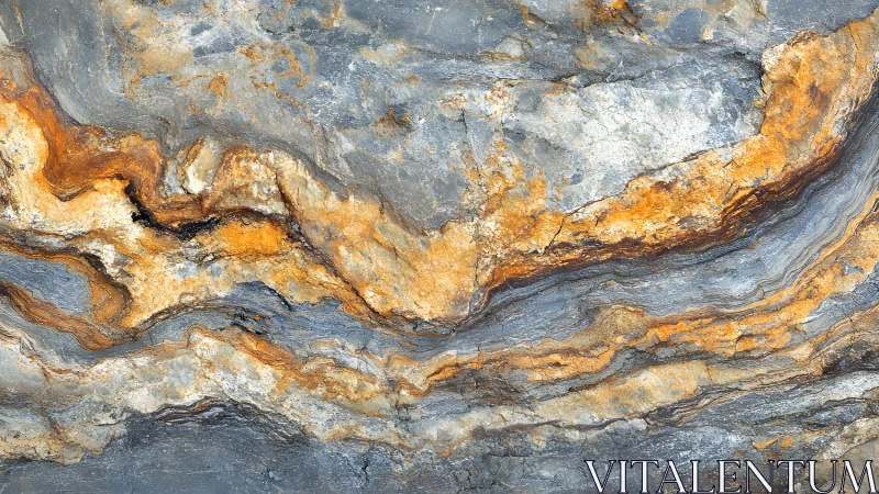 Abstract close-up of natural stone texture with orange and grey tones.