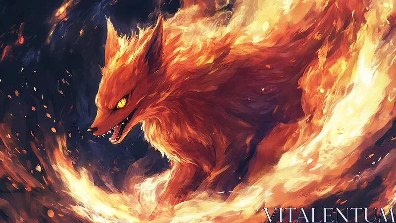 Emberfang Fox Spirals Through Wild Solar Flames.