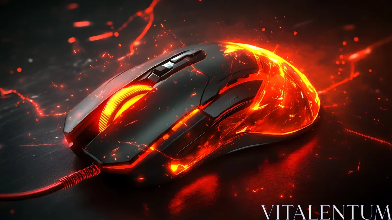 Illuminated gaming mouse displays dynamic red lighting effects
