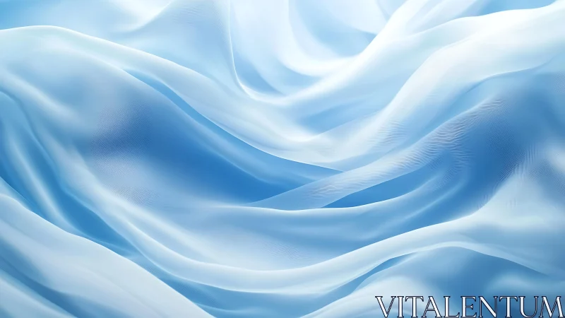 Flowing Blue Silk Fabric Abstract with Soft Light Effects.