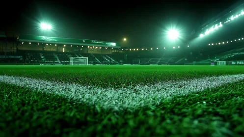 Floodlit corner quietly sharpens the stadium’s green breath