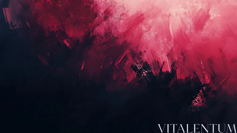 Bold Abstract Brushstroke Art in Red and Black Tones.