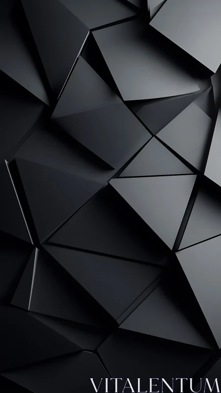 Dark geometric polygonal surface with faceted panels.