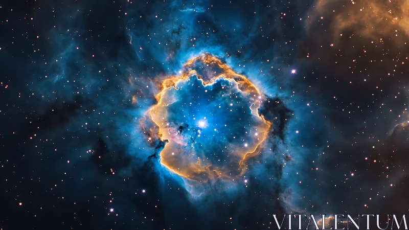 Nebula core region displays ionized gas shell and dust lanes