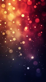 Warm bokeh light orbs over deep gradient night sky.