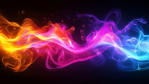 Abstract Neon Wave Flow with Color Spectrum Transition
