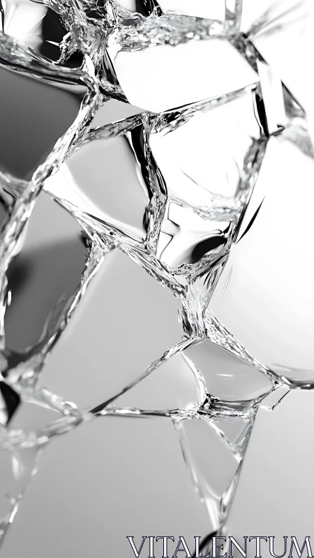 Shimmering shards of glass catching quiet silver light.