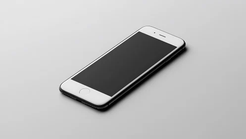 White and black smartphone mockup positioned at isometric angle.