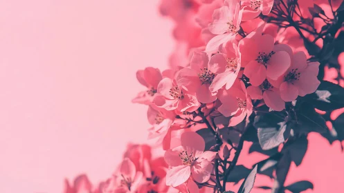 Pink Cherry Blossoms in Soft Bokeh Light