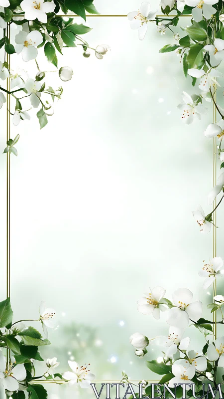 Delicate White Blossoms Frame a Peaceful, Dreamy Space.