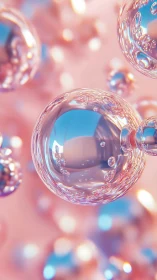 3D pastel glass spheres with soft bokeh depth of field.