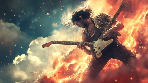 Fiery sky rocker pours raw energy into an electric solo