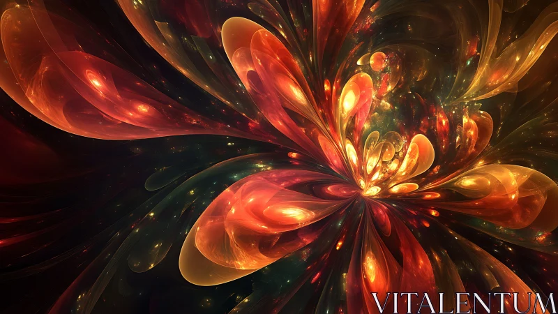 Fractal bloom with luminous caustics and radial energy dispersion