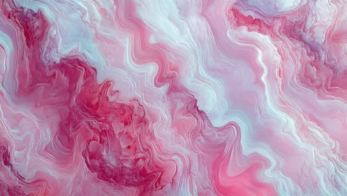 Chromatic fluid strata in rose-turquoise turbulent flow field.
