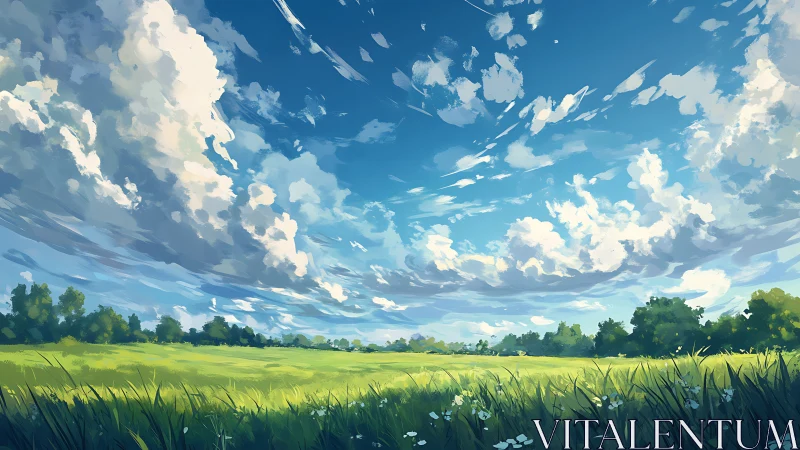 Summer clouds rehearse their grand ballet above quiet fields