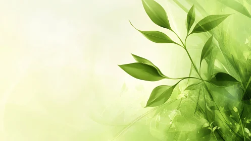 Luminous spring leaves drifting through soft green light.