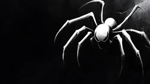 Silhouetted predator creeps from the void in stark white ink