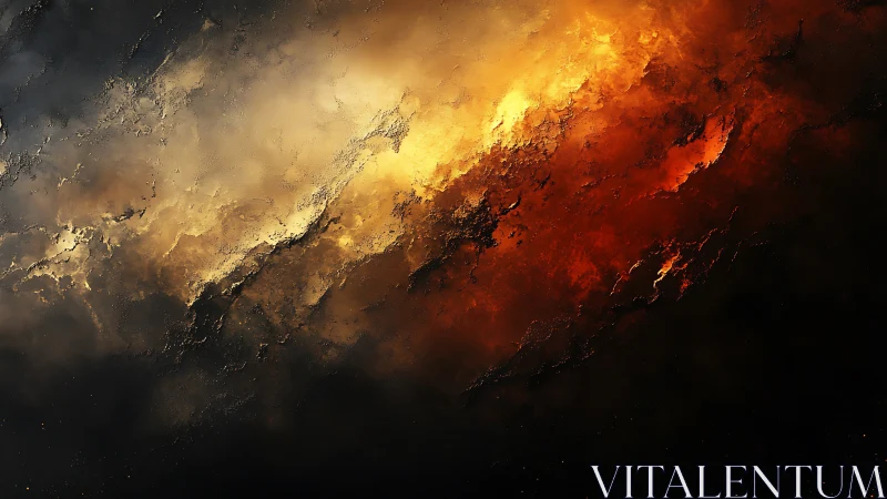 Starlit firestorm rips across a churning cosmic horizon