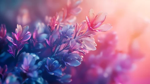 Luminescent Petals Glistening Through Soft Gradient Bokeh.