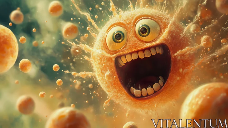 Giddy citrus comet explodes into a galaxy of giggling orbs