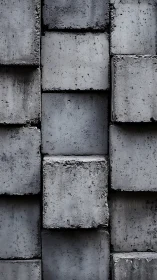 Stacked concrete blocks show rough texture and modular depth
