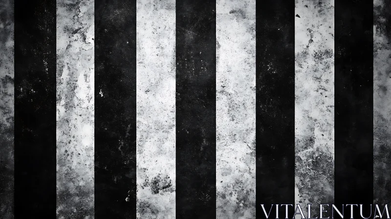Grunge vertical black and white stripes form distressed wall